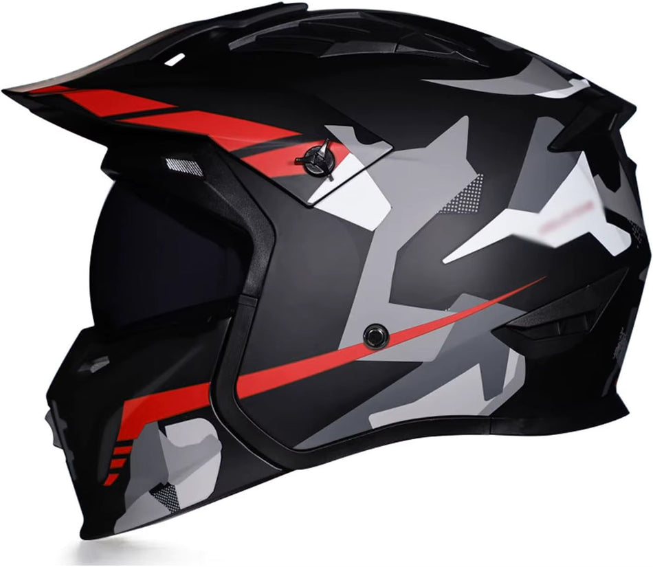 ECE Approved Street Fighter Full Face Motorcycle Helmet Anti-lock System Modular Motocross Quick Release Closed-ABS