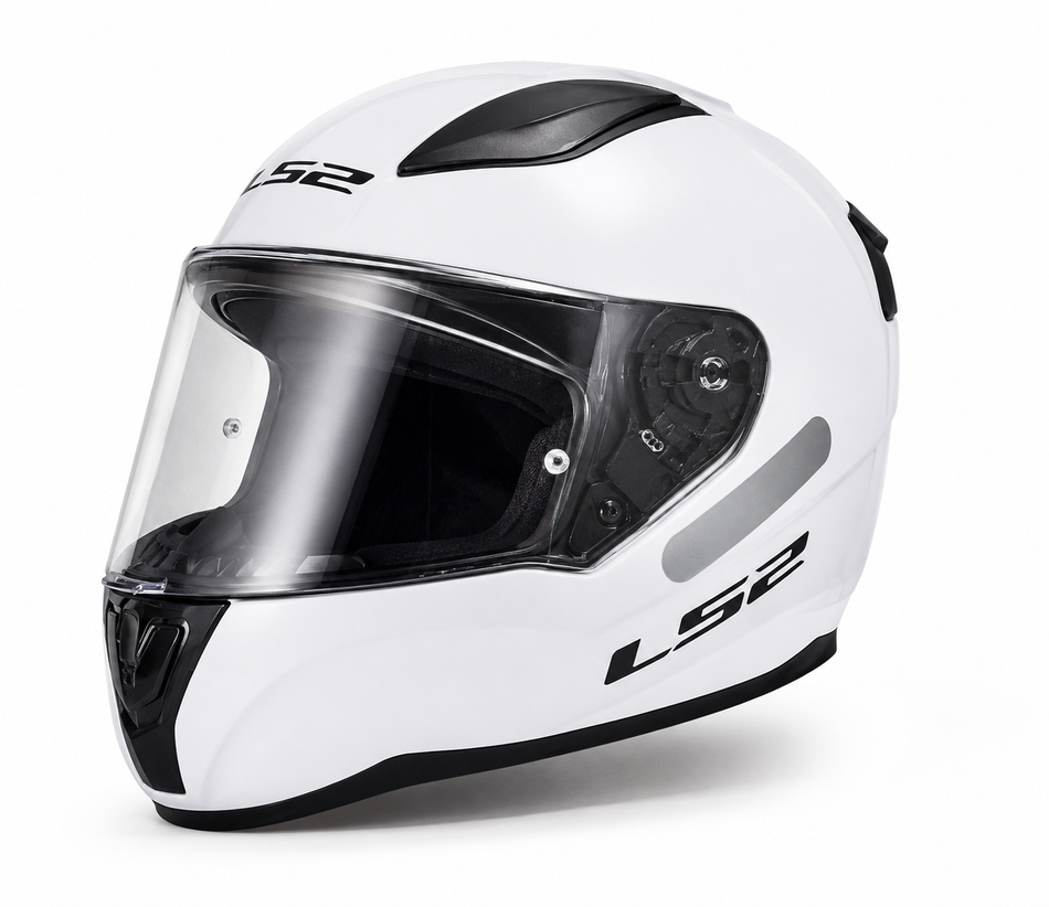 LS2 FF353 White Motorcycle Helmet ECE -Approved Foam Interior