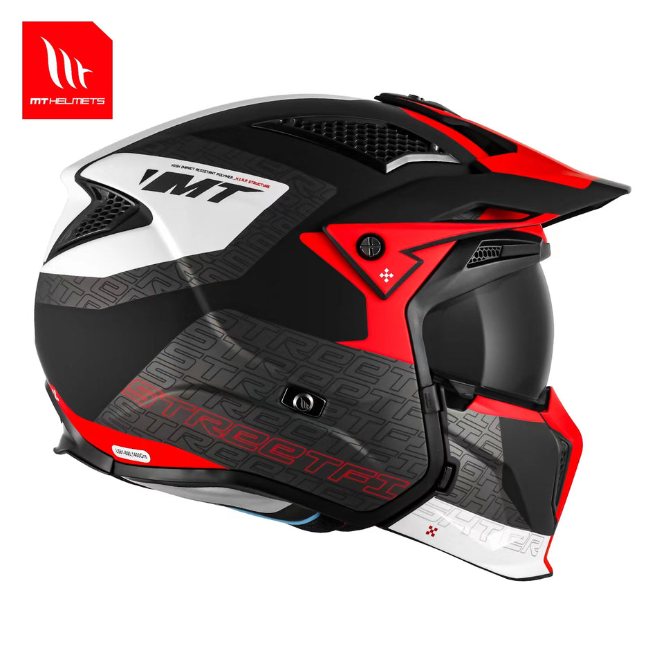 MT Helmets Streetfighter RED TOTEM SV Modular Motorcycle Helmet – ECE/DOT Certified | Dual Visor