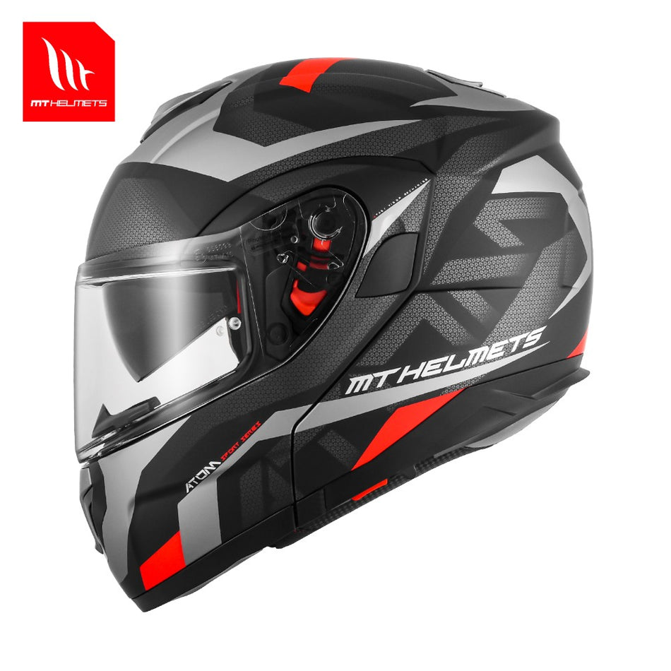 MT Helmet ATOM SV SKILL MATT BLACK  Flip-Up Modular Motorcycle Helmet – DOT,ECE,CCC Approved | Dual Visor | Unisex