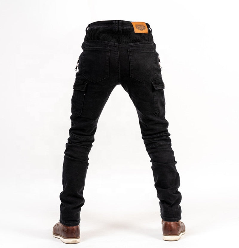 Motorcycle Black Pants Men Moto Jeans Protective Gear