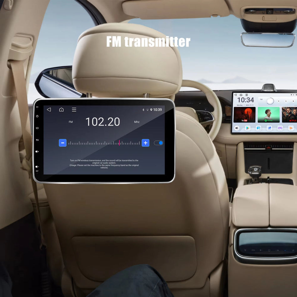 10.1 Inch Android System Car for DVD Headrest Monitor Stereo Rear Seat Entertainment Mirror Link FM Transmitter USB Placement