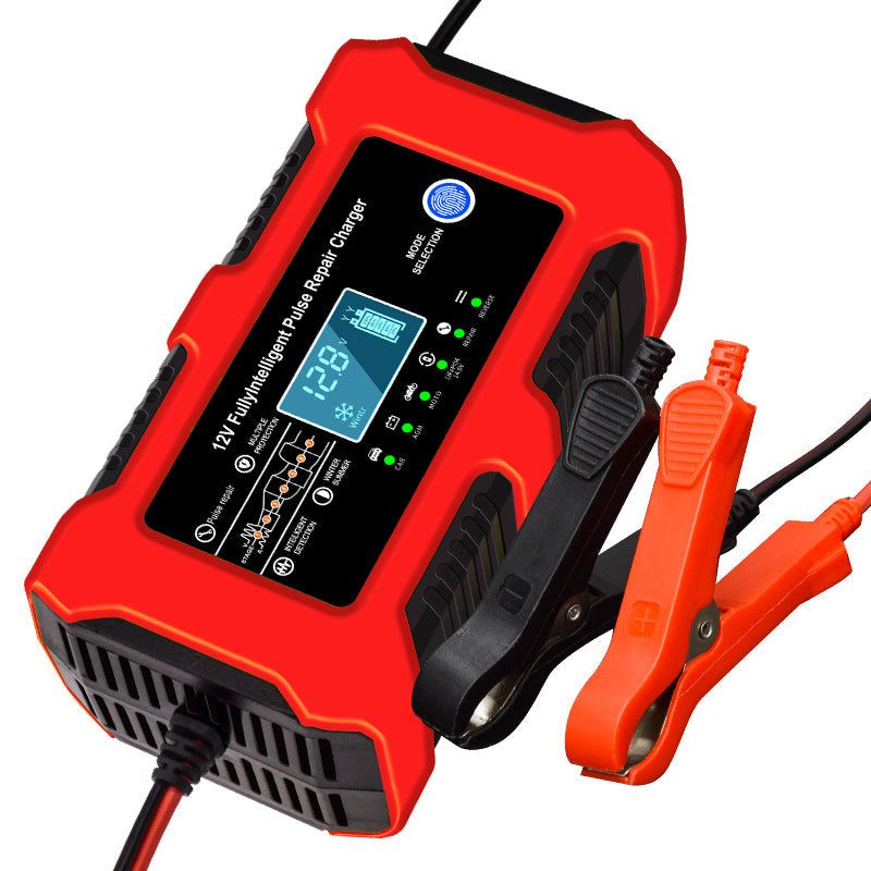 Car Battery Charger 12v10A 12v-15.5v Pulse Start Intelligent Screen Display