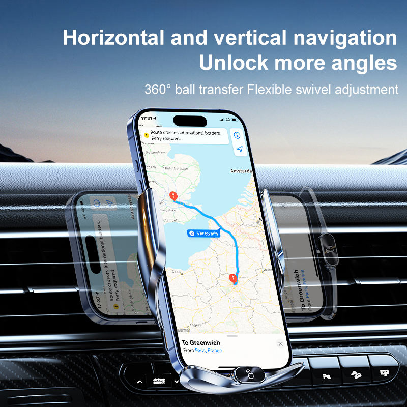 Car Phone Holder Wireless Charging With Magnetic Charging Head 15W