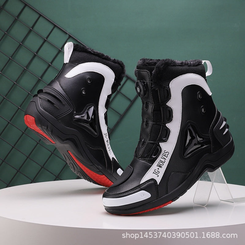 Motorcycle Shoe Anti-Slip Impact-Resistant Motorcycle Shoes for Off-Road All-Season Black