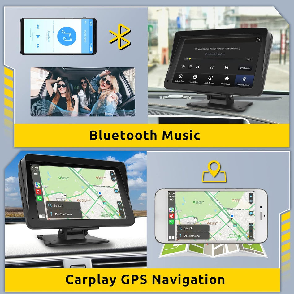 Carplay Head Unit Universal DH IPS 7 Inch Car Apple Play Portable Screen With Wireless Mirror Link and FM