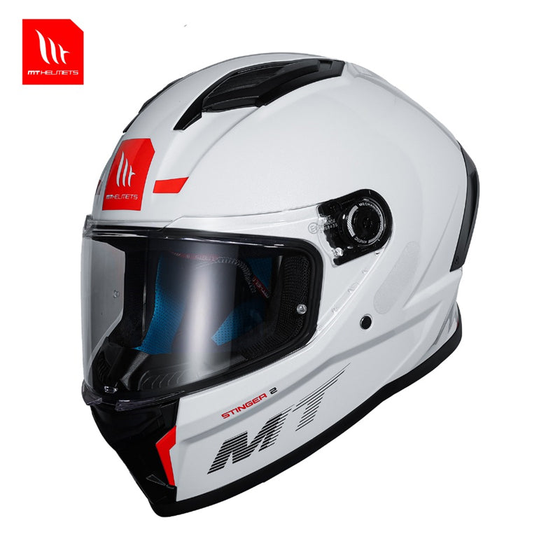 MT Helmets Stinger 2 Pearl White ABS Full Face Motorcycle Helmet – DOT/ECE/CCC Certified | Unisex