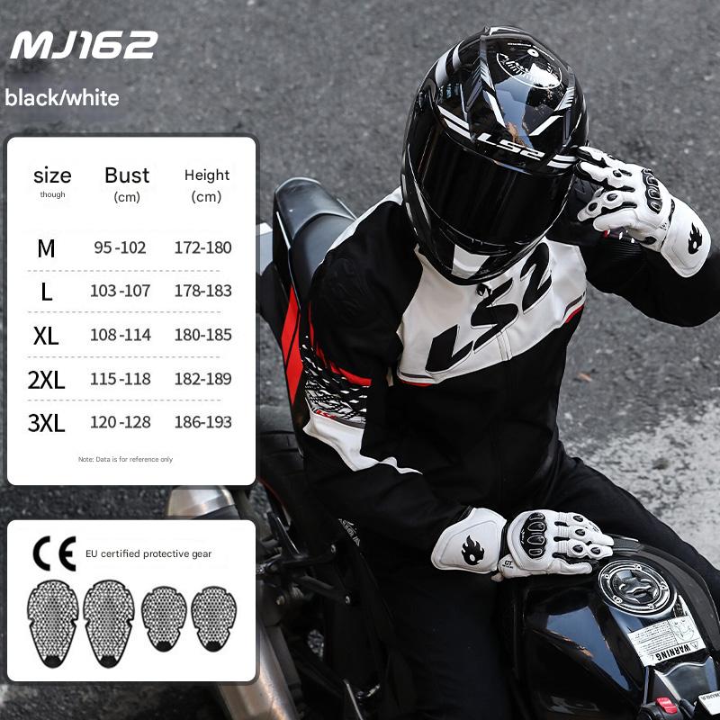 M162 Black / White Four-Season Motorcycle Racing Jacket – Waterproof Protective Riding Jacket