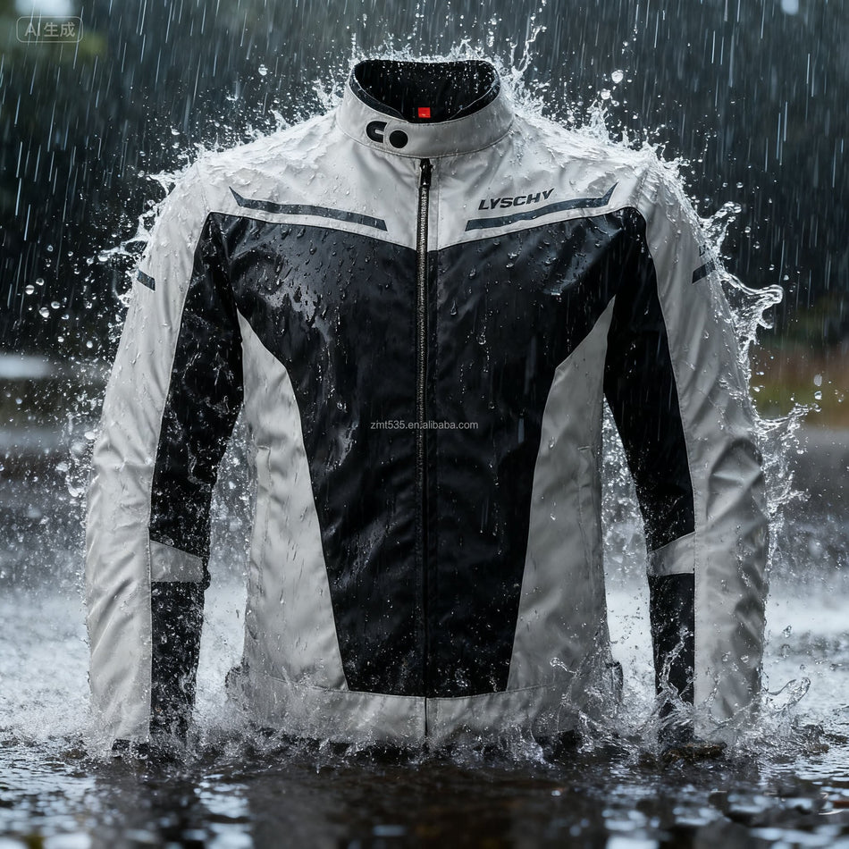 Motorcycle Man's Jacket White – Waterproof Protective Gear