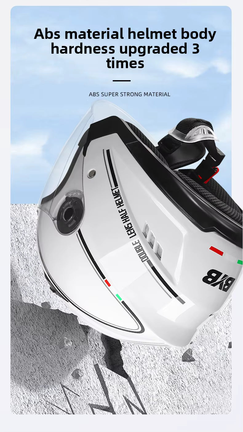 Four-Season Electric Motorcycle Helmet with Dual Visor - 3C Certified - Grey