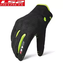 LS2 Men's Motorcycle Gloves Summer Breathable Mesh Motocross Gloves Lightweight Crash Resistant Riding Gloves CE Certification