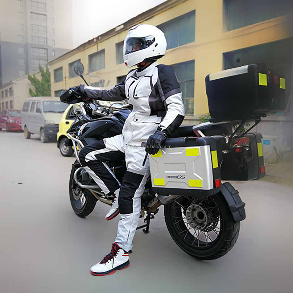 Motorcycle Man's Jacket White – Waterproof Protective Gear
