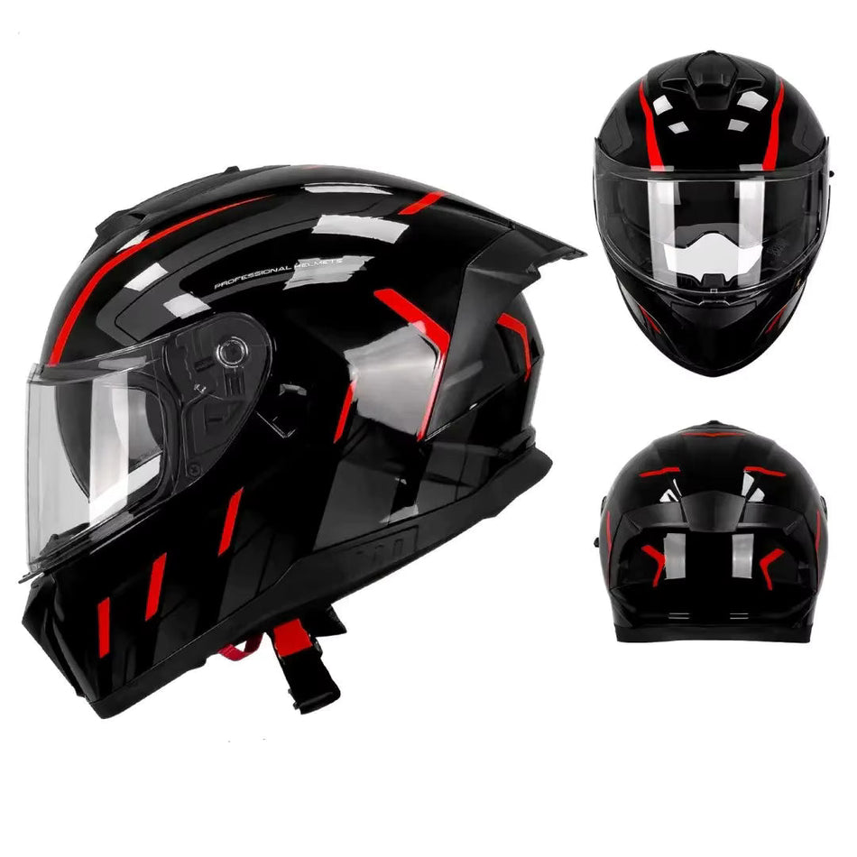 Full Face Motorcycle Helmet with Quick Release Buckle – ECE E24 22R06 & DOT Certified Safety Gear
