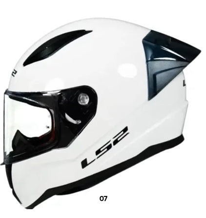 LS2 FF353 White Motorcycle Helmet, CCC-Approved Foam Interior