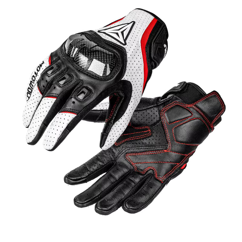 Moto Leather Gloves Touch Screen Protective