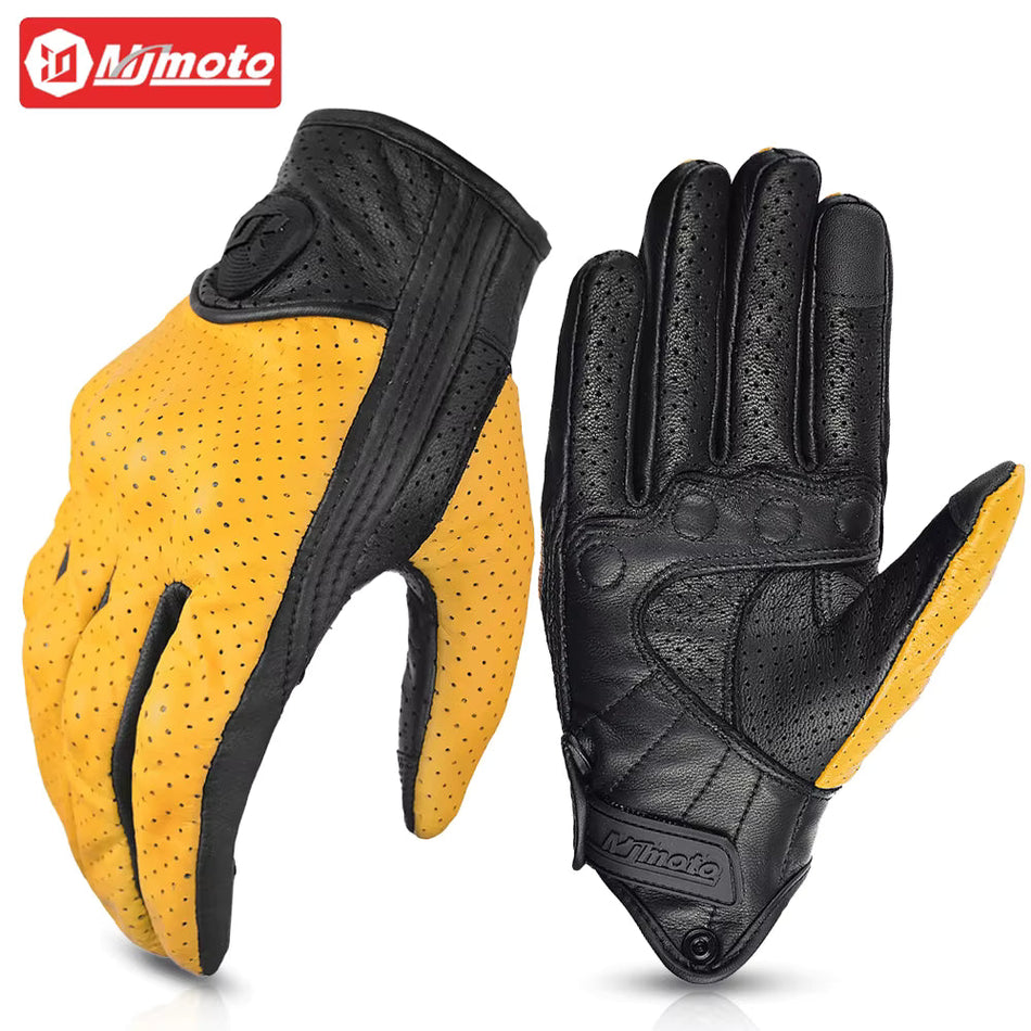 Genuine Leather Motorcycle Gloves Winter Gloves Summer Touch